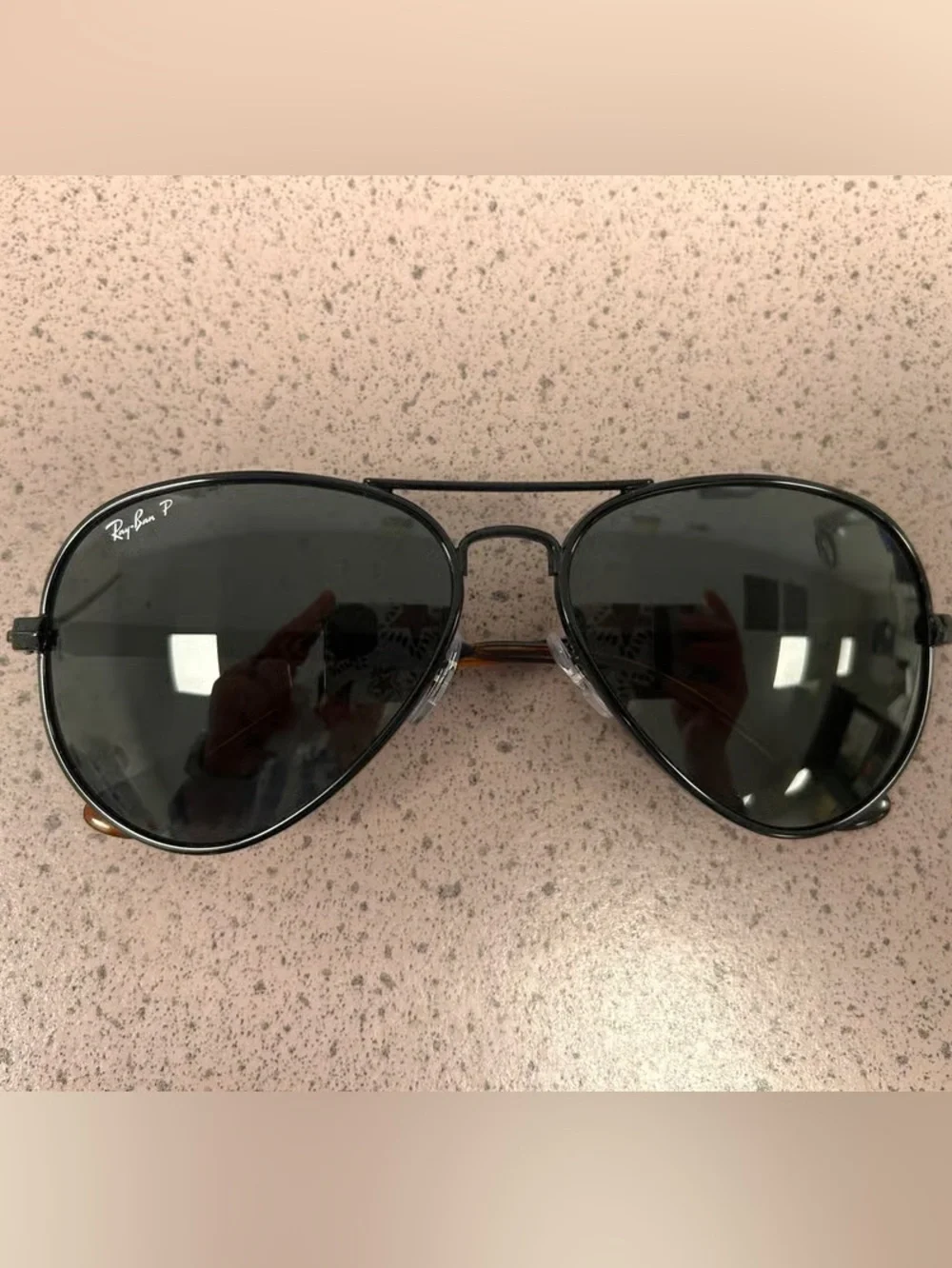 Unisex Ray Ban Aviator Max RB3925 Black Frame Grey Polarized Lenses